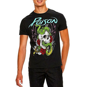 Poison Colored Tattoo Logo metal rock Official cotton T-Shirt 2XL XXL NWT